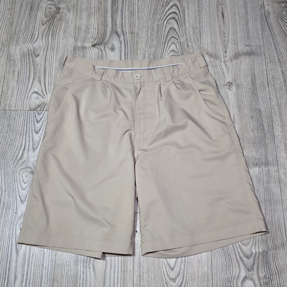 Under Armour Flat Front Golf / Performance Chino Shorts - Khaki/Beige - Size 34
